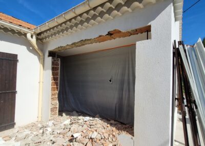 Création d'une ouverture dans un mur de façade pour la mise en place d'une baie vitrée